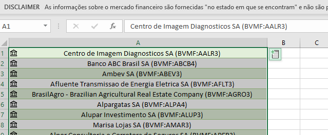 Como obter as cotações das ações direto no Excel