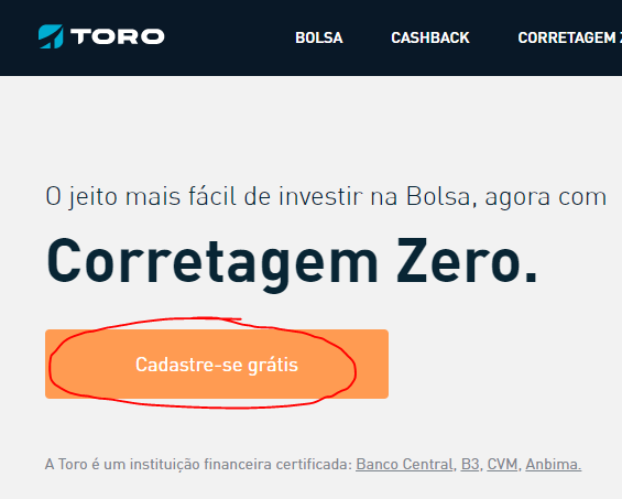 Como abrir conta na toro