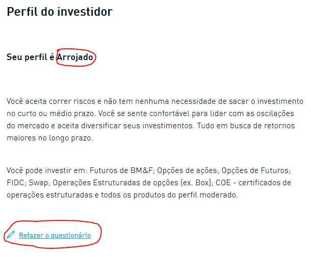 Perfil de Investidor para day trade na Toro