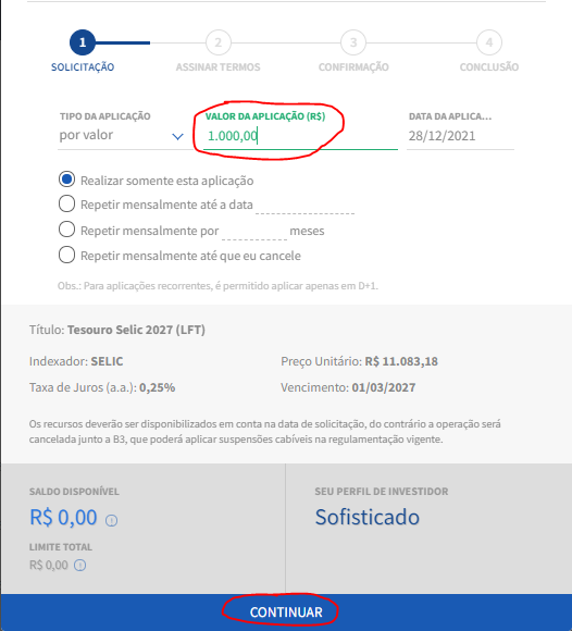 como investir no tesouro direto pelo btg