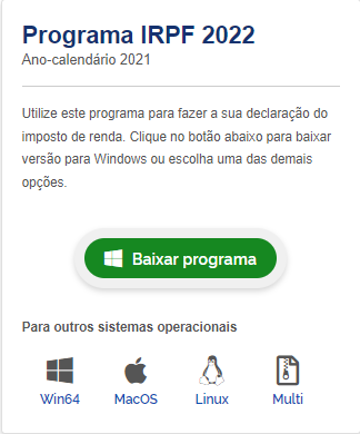 como baixar irpf 2022