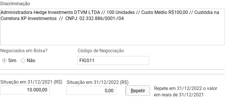 fundos imobiliários bens e direitos